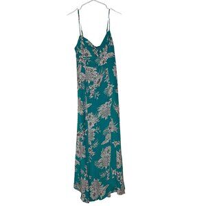 Yumi Kim Floral Maxi Dress Women's Size Medium in Tahiti Teal
